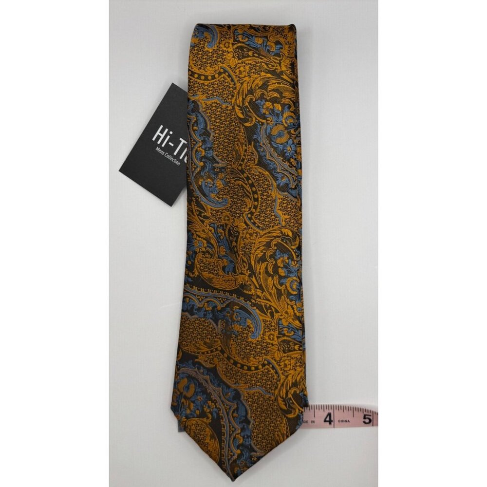 Hi-Tie Men’s Paisley Silk Tie, Hanky, & Cuff Links Set Formal. BV 2